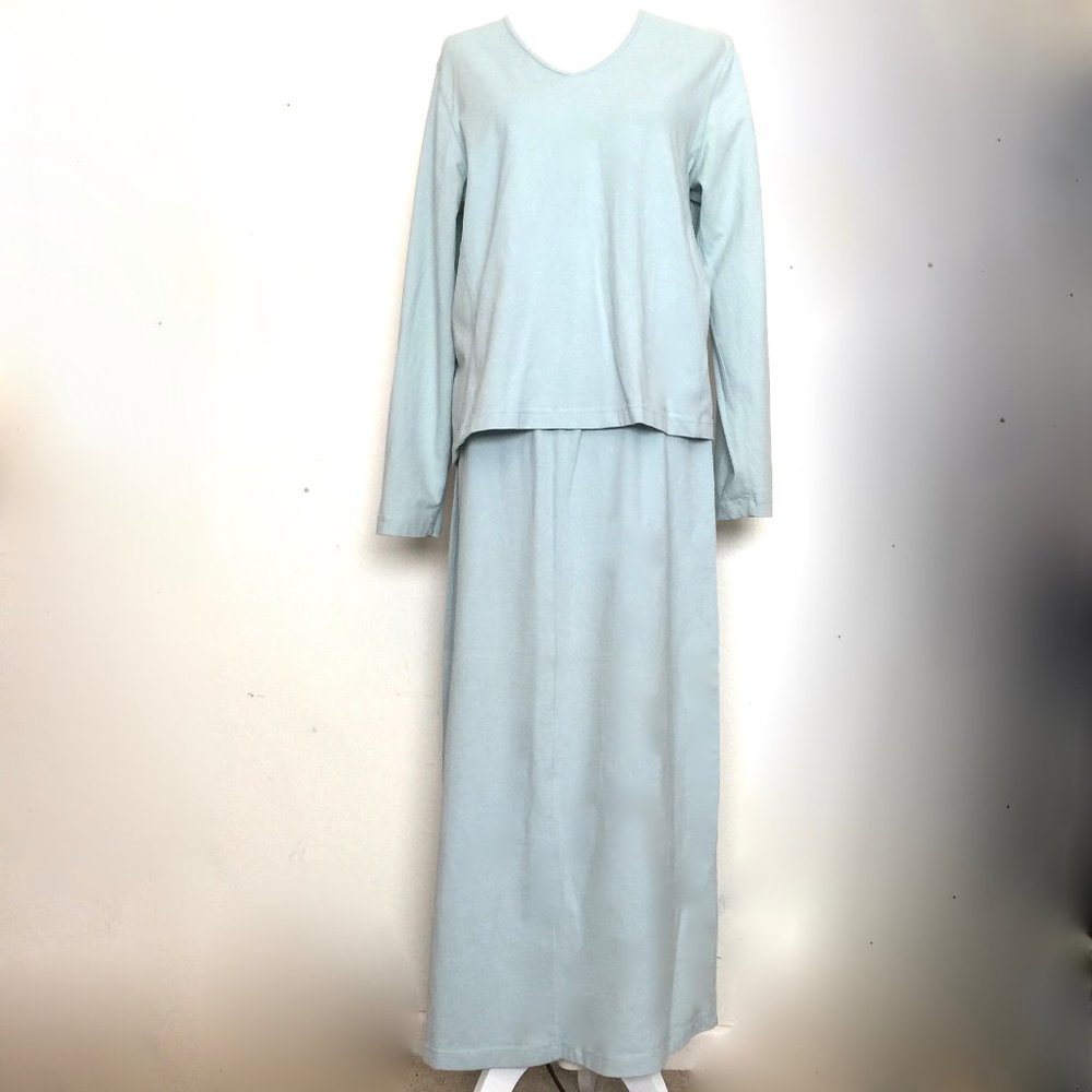 Eddie Bauer Skirt Long Sleeved Top Set, Womens Medium Tall, Cotton Stretch